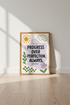 Progress Over Perfection Wall Art | Pastel Mental Health Decor | Boho Office Poster