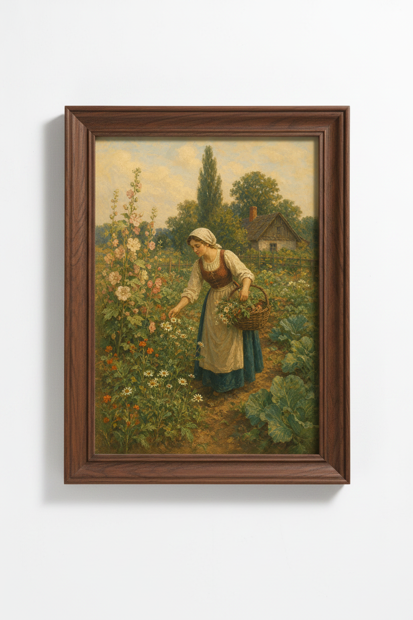 Garden Art Print | Impressionist Cottagecore Mood | Living Room Decor Poster