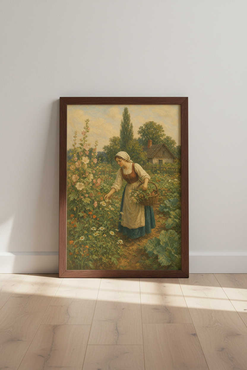Garden Art Print | Impressionist Cottagecore Mood | Living Room Decor Poster