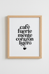 Cafe Fuerte Spanish Typography Wall Art | Kitchen Decor | Minimalist Poster