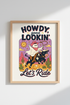 Retro Cowboy wall art Print | Kids Room Decor | Colorful Poster