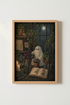 Dark Academia Ghost Wall Art | Gothic Botanical Poster, Moody Room Decor