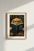 Funny Dog Art Print | Dark Academia Golden Retriever Poster, Library Decor