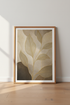 Abstract Gold Leaf Wall Art | Beige & Brown Botanical Poster, Modern Room Decor