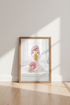 Funny Duck in Bathtub Wall Art Print | Pink Bathroom Decor | Whimsical Animal Poster