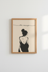 Minimalist Woman Art Print | Beige Silhouette Poster, Slow Mornings Bedroom Decor