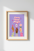 Retro Pastel Wall Art Print | Own Your Magic Quote, Aesthetic Dorm & Bedroom Decor
