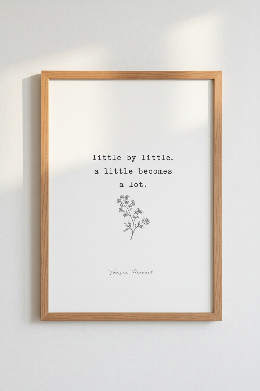 Tanzanian Proverb Wall Art Print | Minimalist Quote Poster | Office Decor