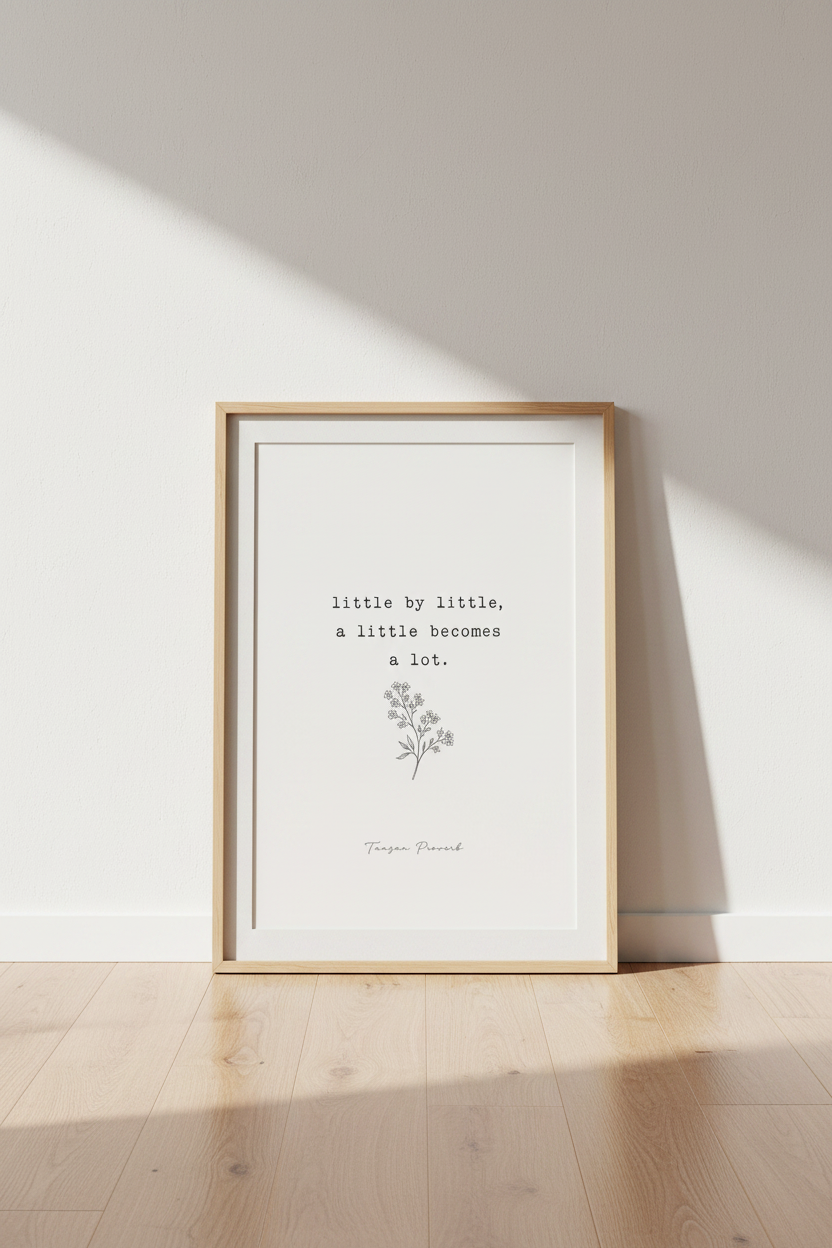 Tanzanian Proverb Wall Art Print | Minimalist Quote Poster | Office Decor