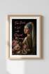 Coquette Wall Art Print | Pink Aesthetic Girl with Pearl Earring | Trendy Dorm Decor