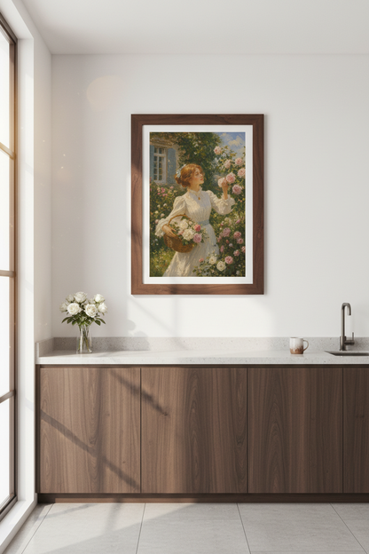 Romantic Floral Art | Impressionist Garden Whites, Soft Pastels | Living Room Decor