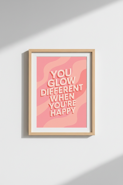 Typography Wall Art Print | Living Room Decor | Pink Aesthetic Poster