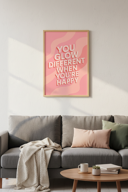 Typography Wall Art Print | Living Room Decor | Pink Aesthetic Poster