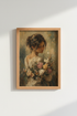 Floral Portrait Wall Art Print | Romantic Oil Aesthetic | Bedroom Decor