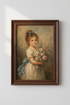 Impressionist Bouquet Girl Wall Art Print | Living Room Decor | Pastel Poster