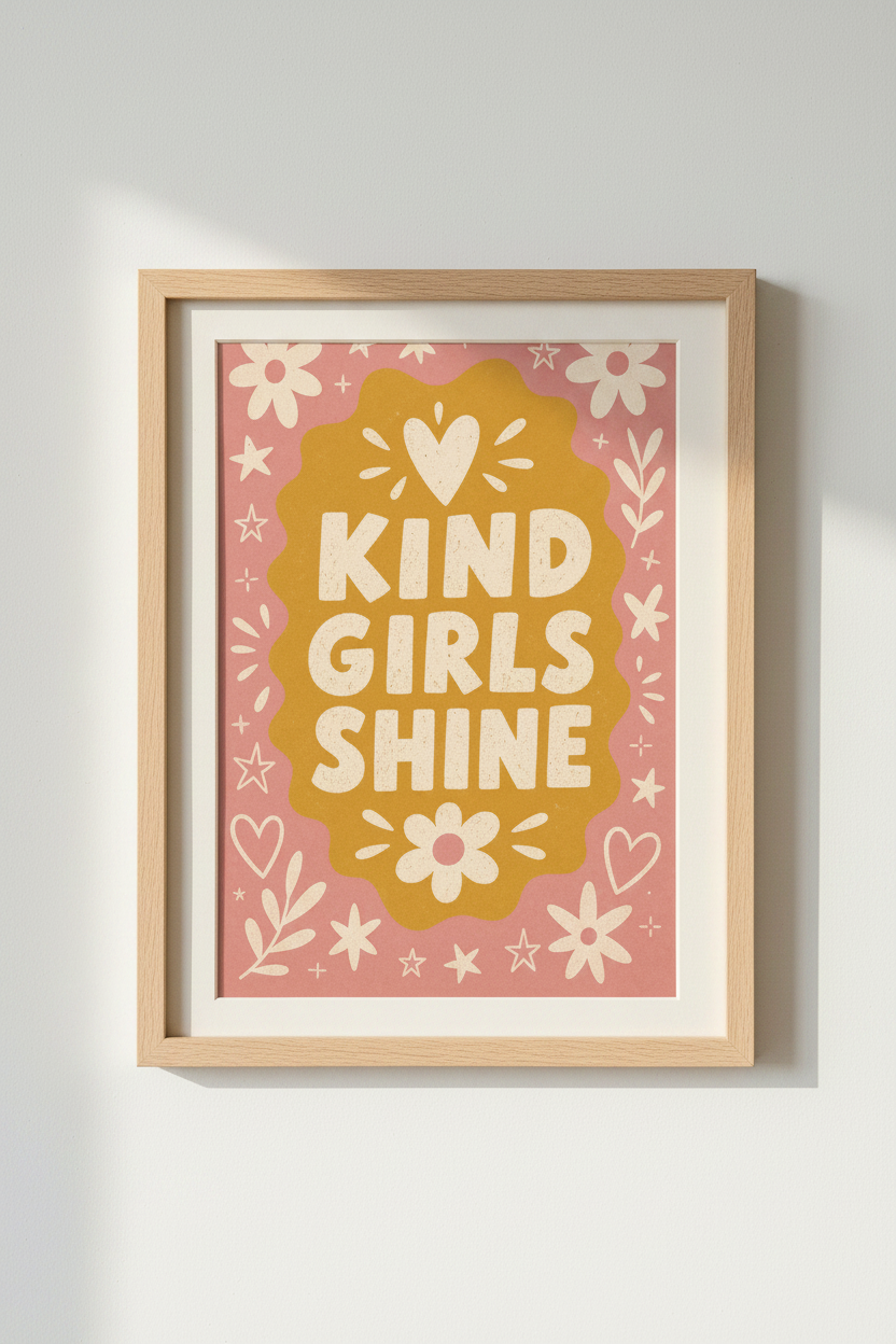 Abstract Girl Power Wall Art Print | Living Room Decor | Boho Poster