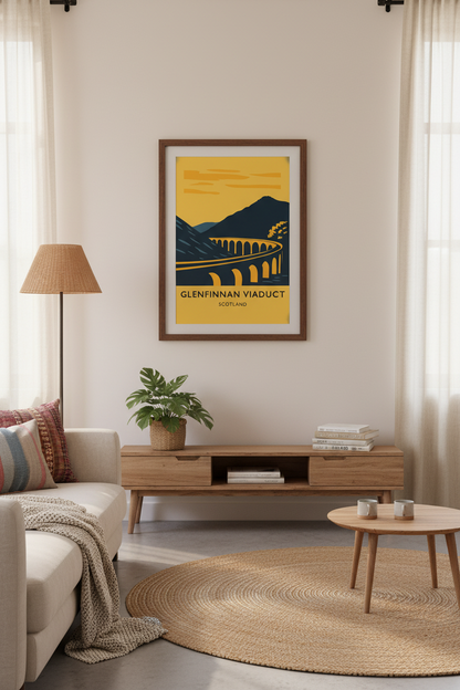 Glenfinnan Viaduct: Scottish Highlands Watercolor Art Print