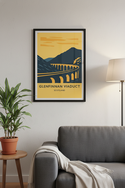 Glenfinnan Viaduct: Scottish Highlands Watercolor Art Print