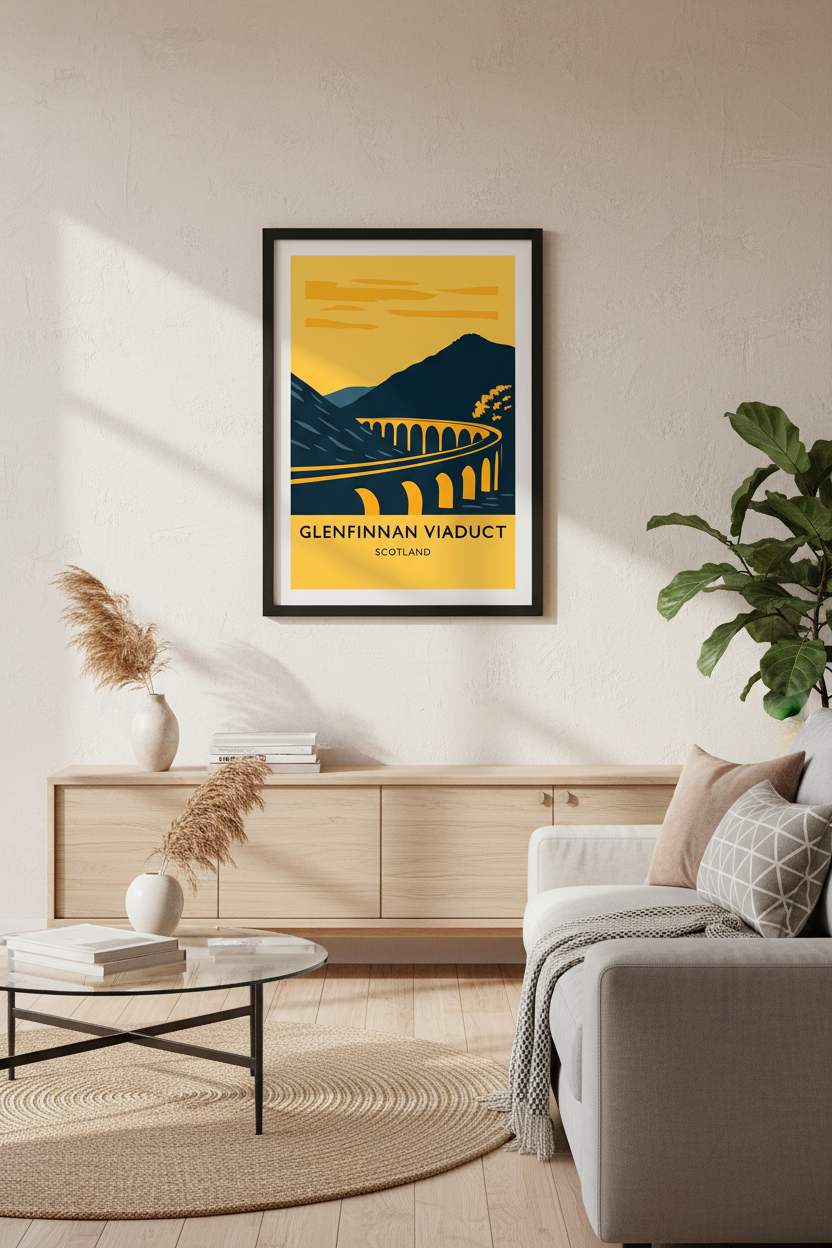 Glenfinnan Viaduct: Scottish Highlands Watercolor Art Print