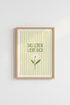 Sage Green Preppy Wall Art | Das Leben Liebt Dich Daisy Print | German Aesthetic Poster