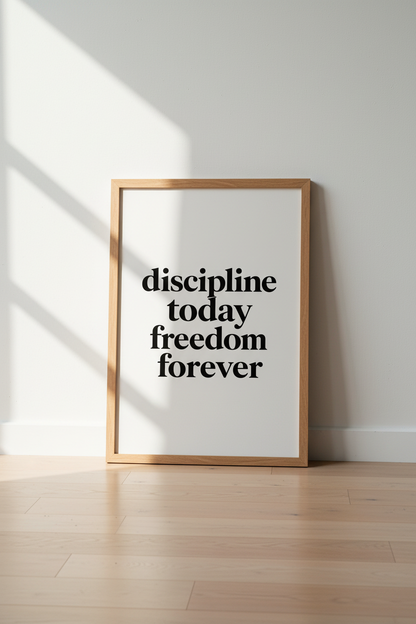Discipline Today Freedom Forever Wall Art | Office Decor | Minimalist Poster