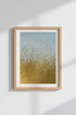 boho wall art print | Abstract Floral Silhouettes in Blue Gold | Living Room Decor