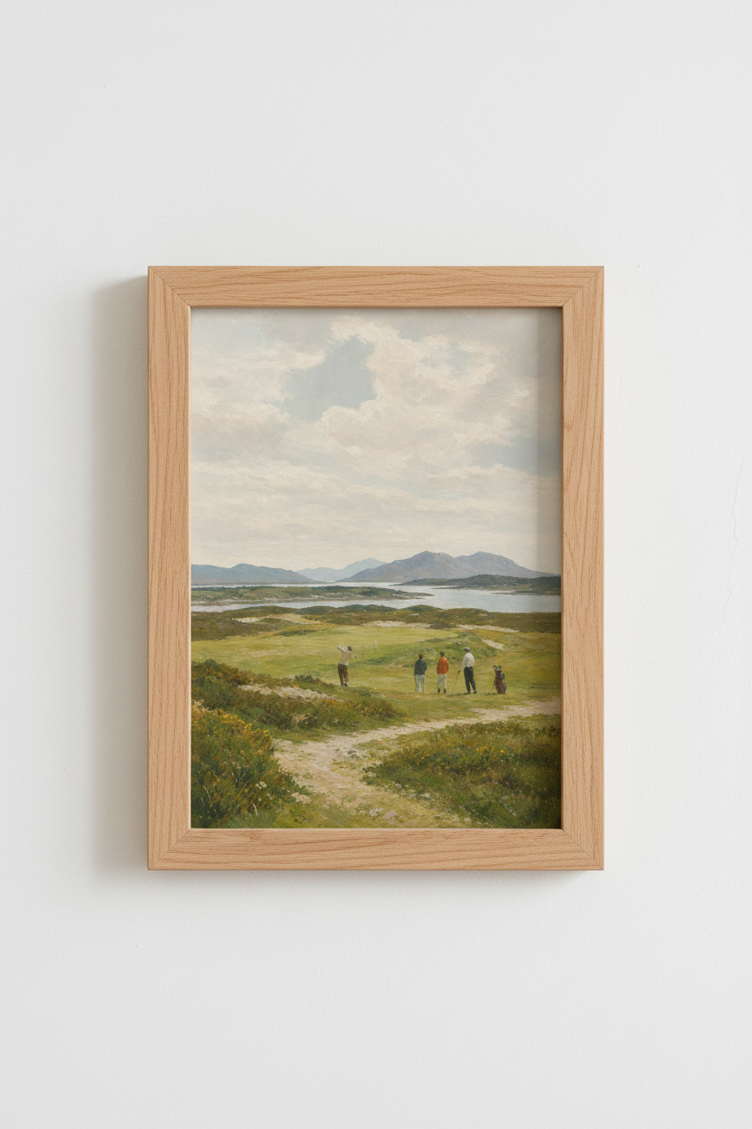 Golf Course Wall Art | Gentle greens, coastal vibe | Living Room Decor