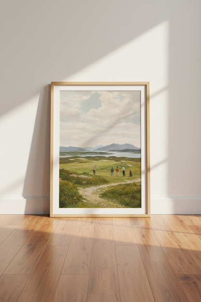 Golf Course Wall Art | Gentle greens, coastal vibe | Living Room Decor