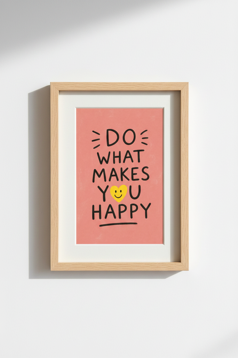 Minimal Quote Wall Art Print | Living Room Decor | Playful Pink Poster