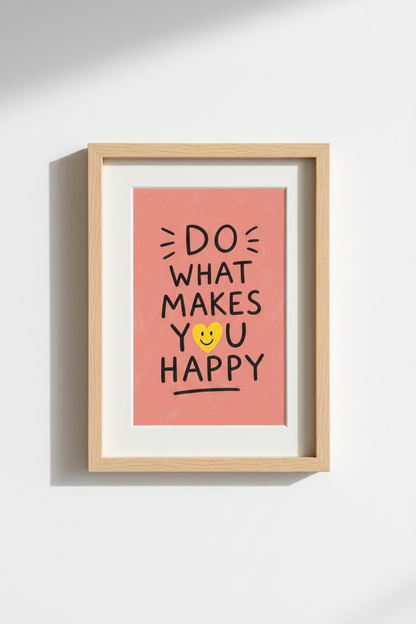 Minimal Quote Wall Art Print | Living Room Decor | Playful Pink Poster