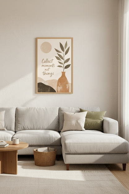Boho Neutral Wall Art Print | Terracotta Botanical Quote Decor | Minimalist Poster