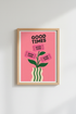 Retro Pink Typography Art | Good Times Ticket Poster, Preppy Room Decor