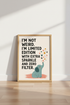 Funny Elephant Quote Wall Art | Blue & Gold Nursery Decor | Modern Kids Poster