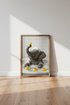 Baby Elephant in Bathtub Art | Whimsical Animal Poster, Kids Bathroom Decor