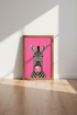 Zebra Bubble Gum Wall Art | Pink Nursery Decor | Eclectic Animal Poster