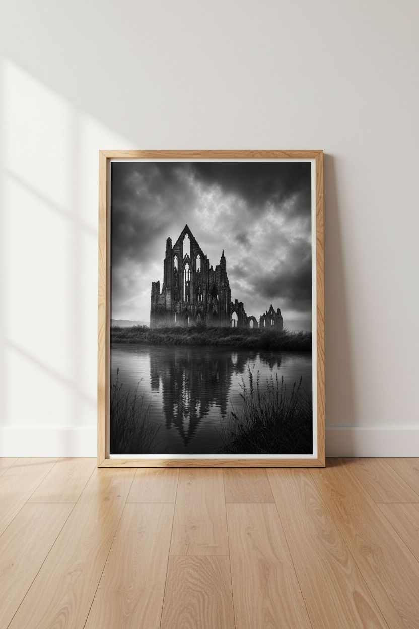 Gothic Cathedral Wall Art Print | Moody Dark Academia Decor | Ancient Ruin Poster