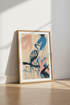 Heron Bird Art | Abstract Graffiti Style Pink & Blue, Modern Living Room Decor