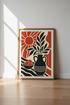 Boho Sun Botanical Still Life Print | Terracotta & Black Decor | Modern Poster
