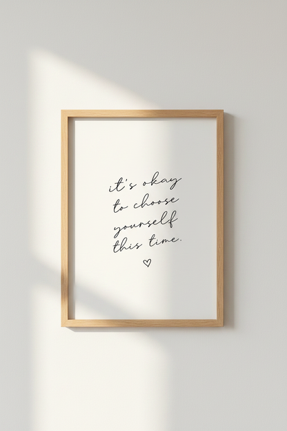 Choose Yourself Quote Wall Art Print | Bedroom Office Decor | Minimalist Poster