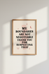 Boundaries Quote Wall Art Print | Pink Retro Typography, Home Office Decor