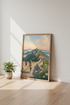 Great Wall of China | Ghibli Style Travel Art, Sunset Mountain Poster