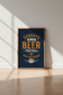 Football & Beer Wall Art Print | Man Cave Decor | Funny Sports Poster