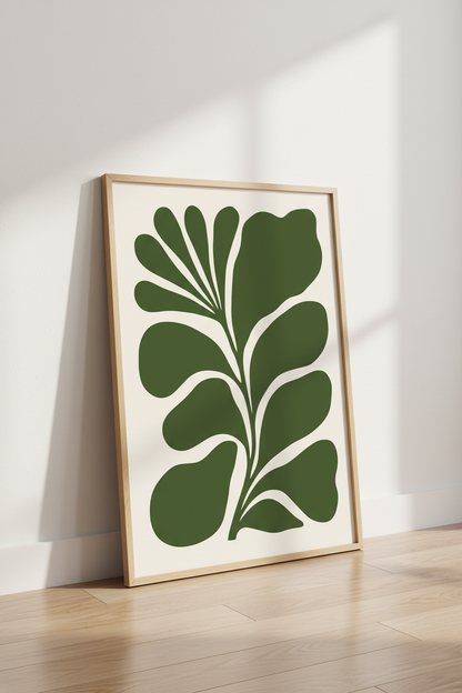 Organic Leaf Shapes Wall Art Print | Living Room Decor | Minimal Poster