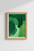 green landscape art | Verdant hues, minimalist style | living room decor