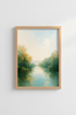 Abstract Landscape Poster | Calming Teal Greens, Living Room Decor