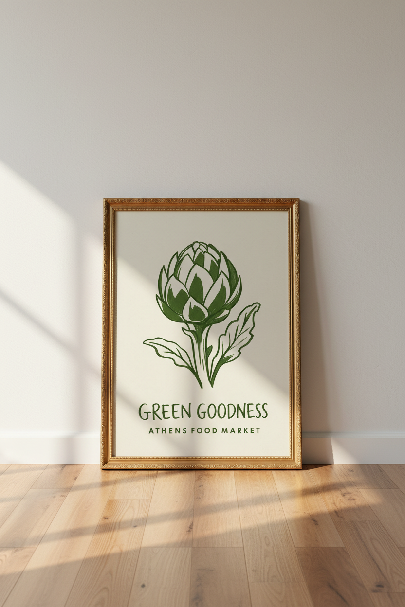 Artichoke Art Print | Botanical Illustration Wall Decor | Vintage Poster