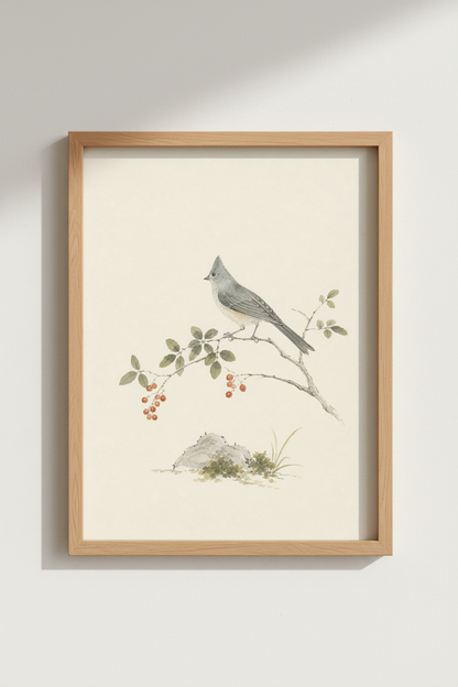 Watercolor Bird Print | Living Room Decor | Minimal Poster