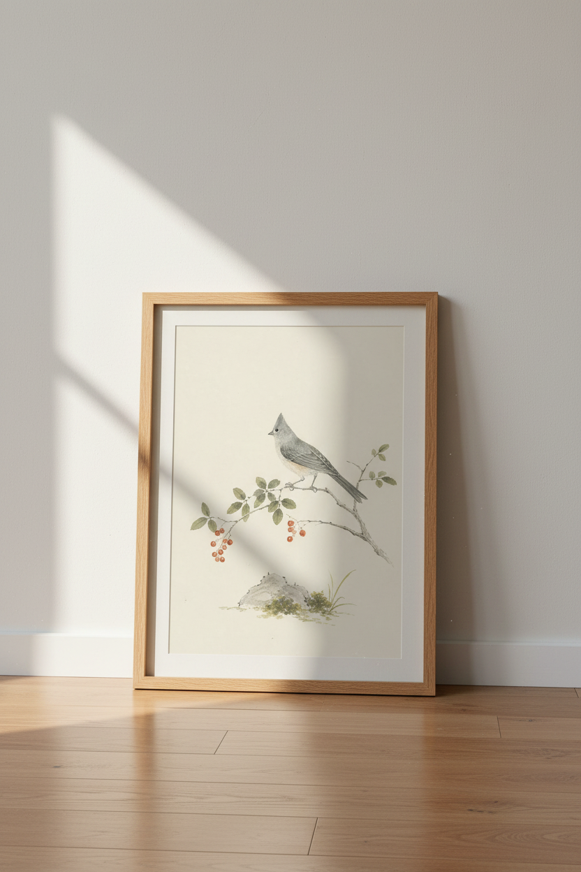 Watercolor Bird Print | Living Room Decor | Minimal Poster