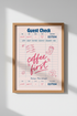 Guest Check Wall Art Print | Pink Retro Coffee Poster | Kitchen & Dining Decor
