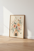 Boho Wildflower Vase Art | Terracotta Floral Poster, Bedroom & Nursery Decor Art